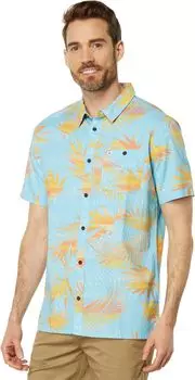 Рубашка Quiksilver Ripped Up Cotton Short Sleeve Woven, цвет Sky Blue Ripped Up