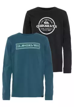 Рубашка Quiksilver с длинными рукавами "Двойная упаковка для мальчиков с логотипом", синий