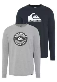 Рубашка Quiksilver с длинными рукавами "Мужская двойная упаковка с логотипом", синий