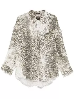 Рубашка R13 с рваными швами, нейтральный