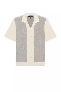 Рубашка Rag & Bone Harvey Knit Camp, слоновая кость