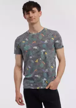 Рубашка Ragwear с короткими рукавами "SWANN", удобная посадка и летний принт по всей поверхности, черный