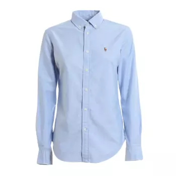 Рубашка Ralph Lauren Logo Embroidered Buttoned, голубой