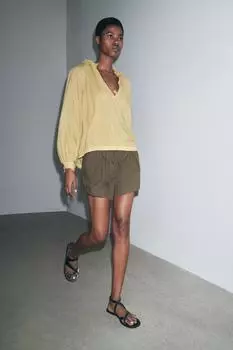 Рубашка ramie из коллекции zw ZARA, цвет Greenish