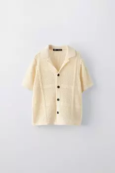 Рубашка раскрытого тисажа ZARA, экрю