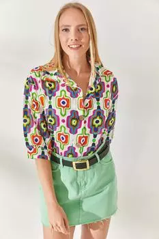 Рубашка - Разноцветный - Классический крой Olalook, разноцветный