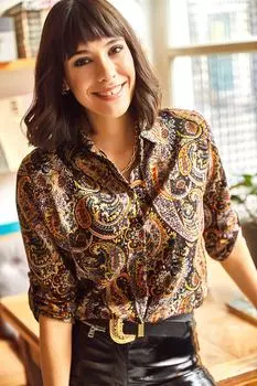 Рубашка - Разноцветный - Приталенный крой Olalook, разноцветный