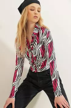 Рубашка - Разноцветный - Приталенный крой Trend Alaat Stili