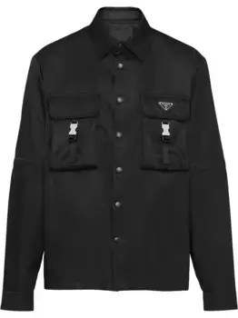 Рубашка Re-Nylon с логотипом Prada, черный