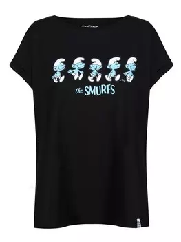 Рубашка Recovered Smurfs Character Line Boyfriend, черный
