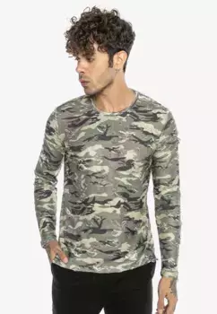 Рубашка RedBridge с длинными рукавами "Норман" с крутыми эффектами разрушения, цвет Mehrfarbig