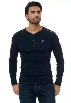 Рубашка RedBridge с длинными рукавами "Oceanside" на короткой молнии, синий