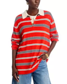 Рубашка регби из кашемира в полоску Guest in Residence, красный