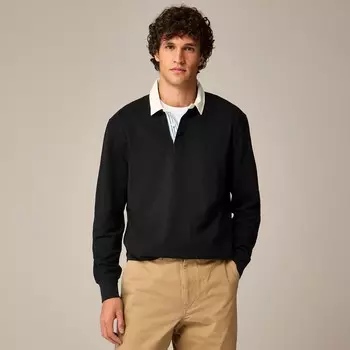 Рубашка регби с полосатой планкой J.Crew, черный