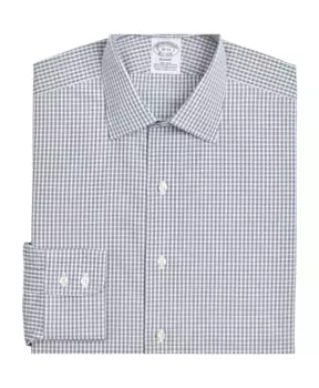 Рубашка Regent стандартного размера оксфорд стрейч воротник Эйнсли в клетку Brooks Brothers, синий