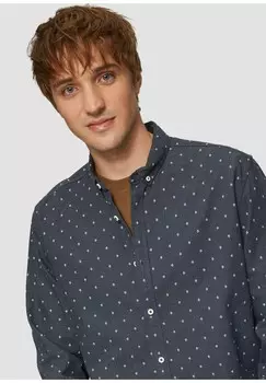 Рубашка REGULAR FIT ALL OVER QS, цвет Mottled Light Blue