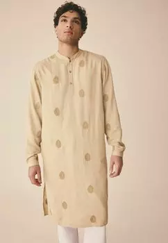 Рубашка REGULAR FIT EMBROIDERED KURTA Next, бежевый