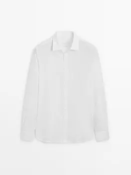 Рубашка Regular-Fit из 100% хлопка Massimo Dutti, белый