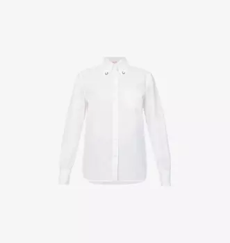 Рубашка Regular-Fit из хлопка с декорированным воротником Valentino Garavani, белый