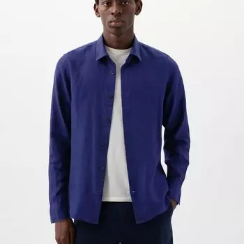Рубашка regular-fit из льна Gap, синий