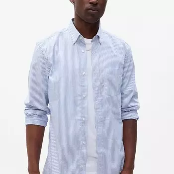 Рубашка regular-fit из полосатого поплина coolmax Gap, белый