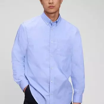 Рубашка regular-fit из ткани coolmax Gap, лазурный