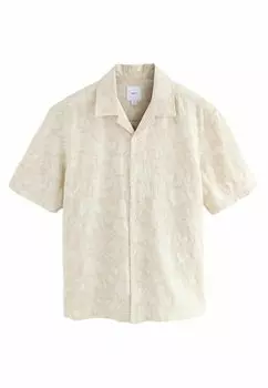 Рубашка REGULAR FIT - JACQUARD PRINTED SHORT SLEEVE Next, бежевый