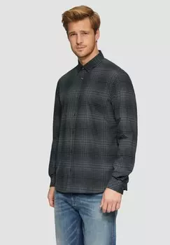 Рубашка REGULAR FIT KARIERTES BUTTON-DOWN AUS STRETCH s.Oliver, серый