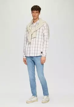 Рубашка REGULAR FIT: KARIERTES MIT LABEL-PATCH s.Oliver, белый