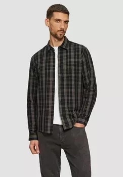 Рубашка REGULAR FIT: KARIERTES MIT LABEL-PATCH s.Oliver, черный