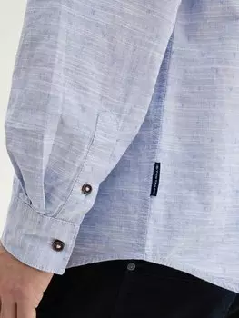 Рубашка REGULAR FIT MIT TURN-UP-FUNKTION TOM TAILOR, светло-голубой