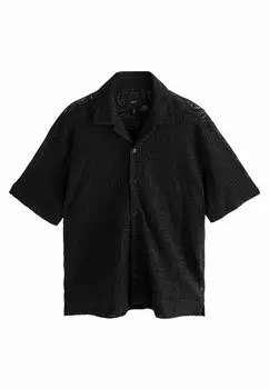 Рубашка REGULAR FIT - SHORT SLEEVE WITH CUBAN COLLAR Next, черный
