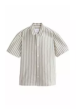Рубашка REGULAR FIT STRIPE TEXTURED SHORT SLEEVE Next, черный