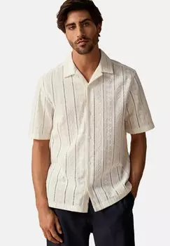 Рубашка REGULAR FIT-TEXTURED BRODERIE SHORT SLEEVE Next, бежевый