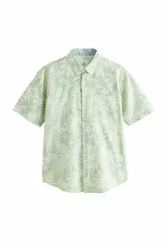 Рубашка REGULAR FIT - TEXTURED FLORAL PRINT SHORT SLEEVE Next, зеленый