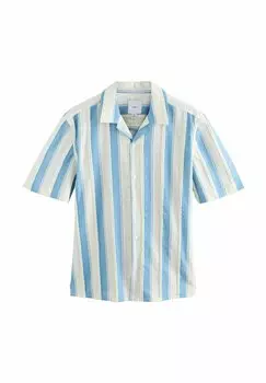 Рубашка REGULAR FIT - TEXTURED STRIPE SHORT SLEEVE Next, синий