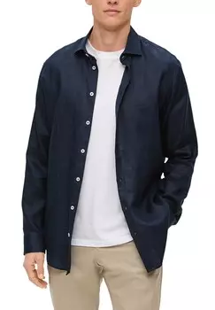 Рубашка REGULAR s.Oliver BLACK LABEL, темно-синий