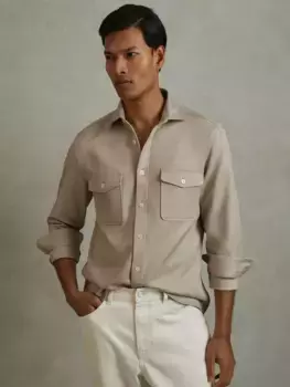 Рубашка Reiss Arlo Cotton Regular Fit, цвет stone