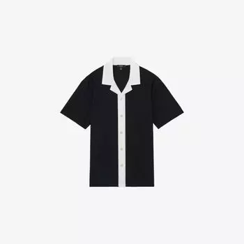 Рубашка Reiss Aster с коротким рукавом, черный / белый