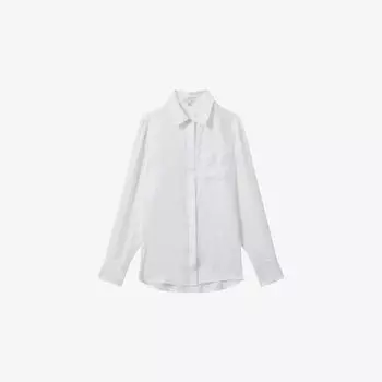 Рубашка Reiss Belle с длинным рукавом из льна, белый