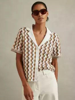 Рубашка Reiss Reiss Nessa Pattern Knit, цвет rust/multi