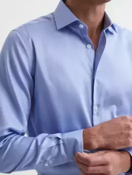 Рубашка Reiss Remote Regular Fit Cotton Sateen Cutaway Collar, цвет mid/blue