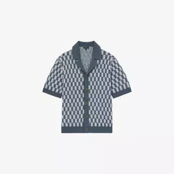 Рубашка Reiss с кубинским воротником, синий