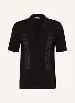 Рубашка REISS SCRIPT Extra Slim Fit, черный