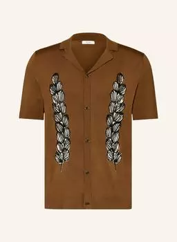 Рубашка REISS SCRIPT Extra Slim Fit, коричневый