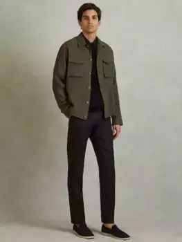 Рубашка Reiss Viera Linen, хаки
