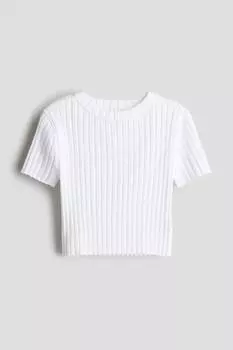 Рубашка рельефной вязки H&M, белый