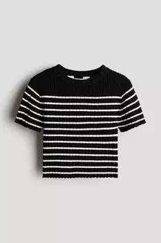 Рубашка рельефной вязки H&M, черный