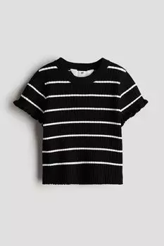 Рубашка рельефной вязки H&M, черный