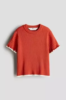 Рубашка рельефной вязки H&M, красный